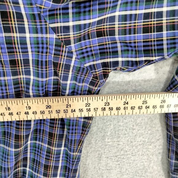 Ralph Lauren Button Down Shirt Mens L Blue Purple Plaid Long Sleeve Custom Fit - Picture 6 of 11
